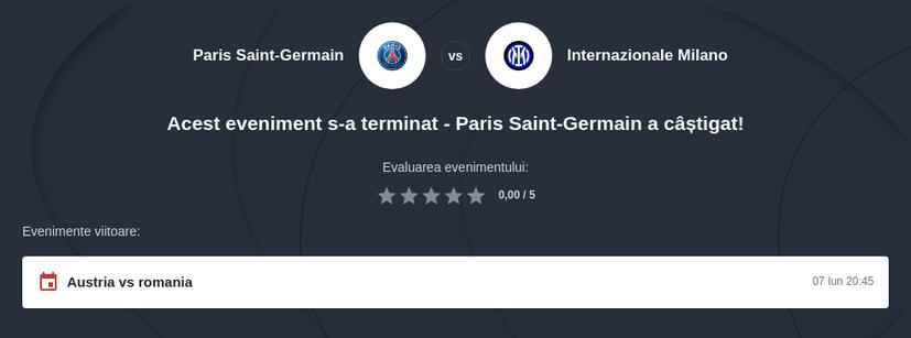 Finala Champions League 2025 Ponturi Pariuri