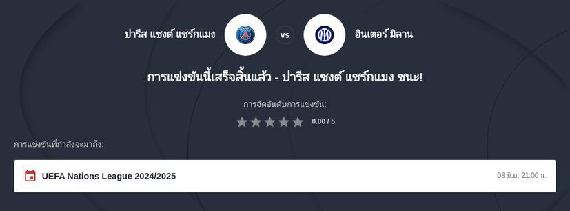 เปแอสเช vs อินเตอร์ วิเคราะห์