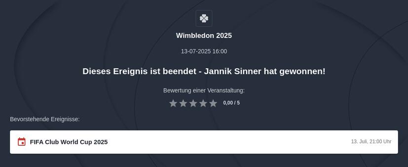 Wimbledon 2025 Wettquoten