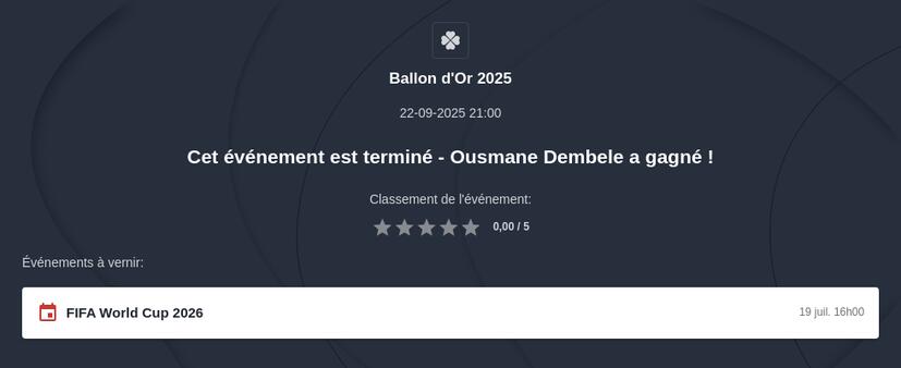 Pronostic Ballon d'Or 2025