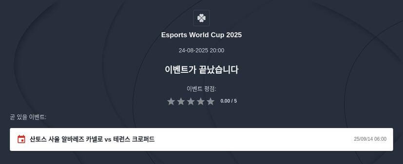 e스포츠 월드컵 2025 베팅 예측