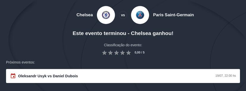 Prognóstico Chelsea vs PSG - Final Mundial de Clubes 2025