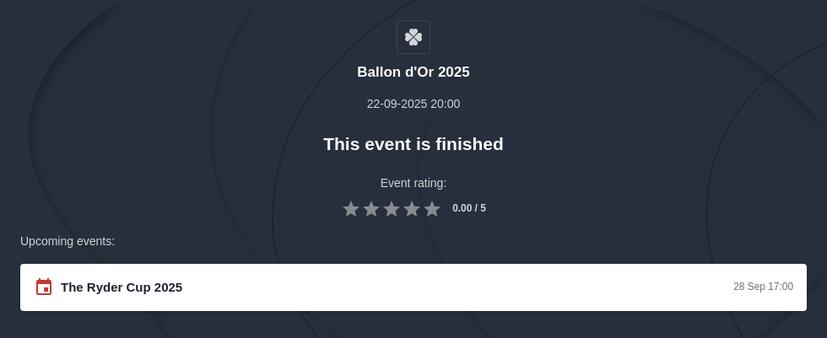 Ballon d'Or 2025 Prediction