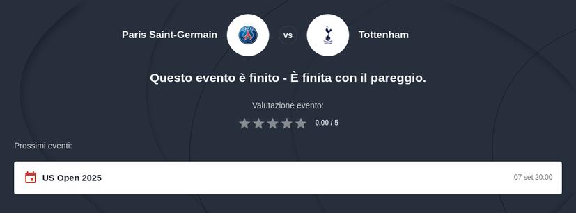 Pronostico PSG - Tottenham Supercoppa 2025