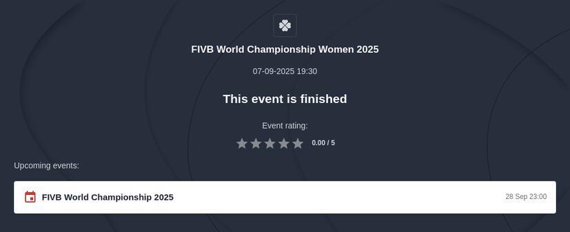 FIVB Volleyball Women's World Championship 2025 Betting Odds