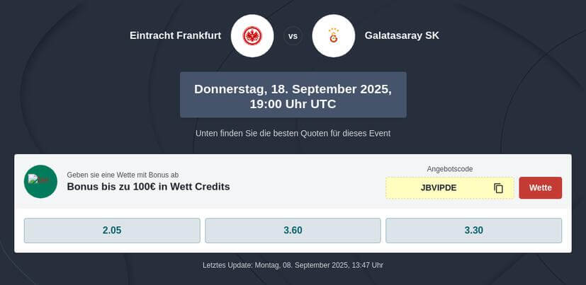 Eintracht Frankfurt – Galatasaray Tipphilfe