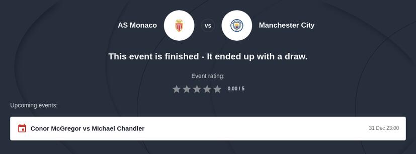 Monaco vs Man City Prediction