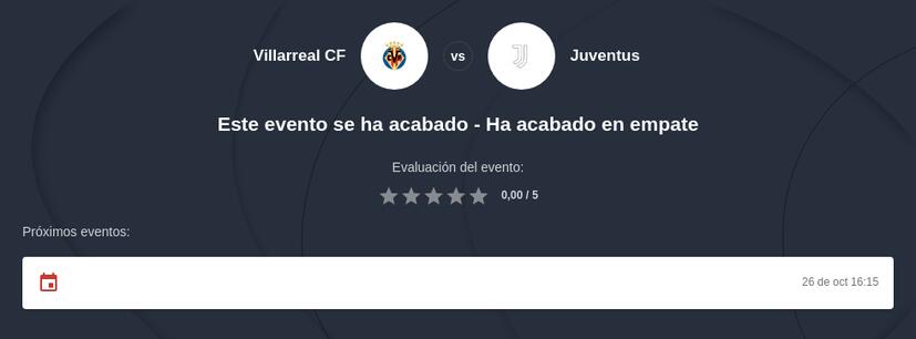 Pronóstico Villarreal vs Juventus