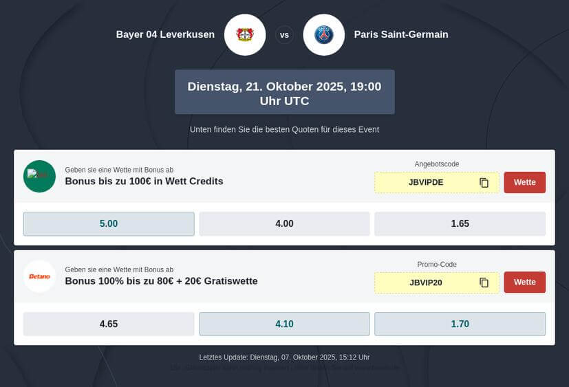 Bayer Leverkusen – PSG Tipphilfe