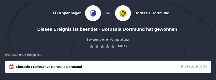 Kopenhagen – Borussia Dortmund Tipphilfe