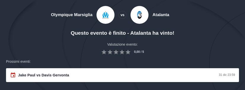 Pronostico Marsiglia - Atalanta