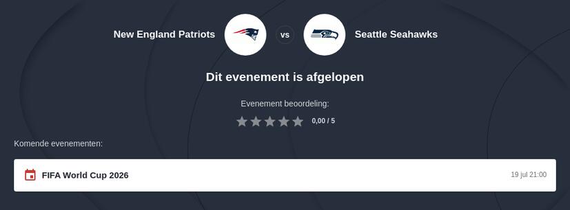 Wedden op de Super Bowl 2026