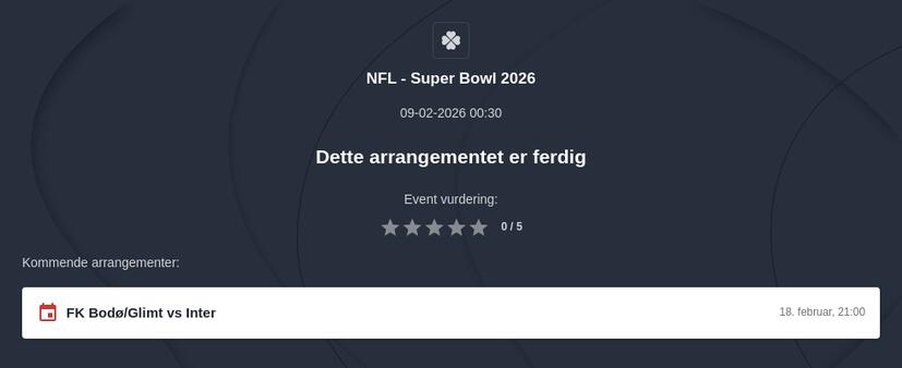 Beste odds på Super Bowl 2026