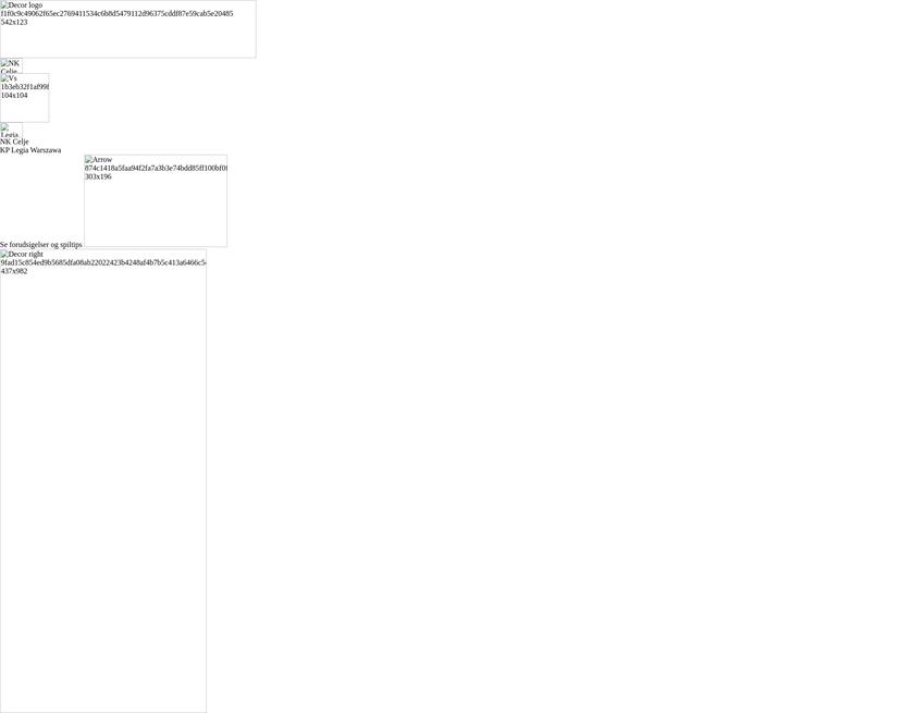 NK Celje - KP Legia Warszawa Forudsigelser og Spiltips