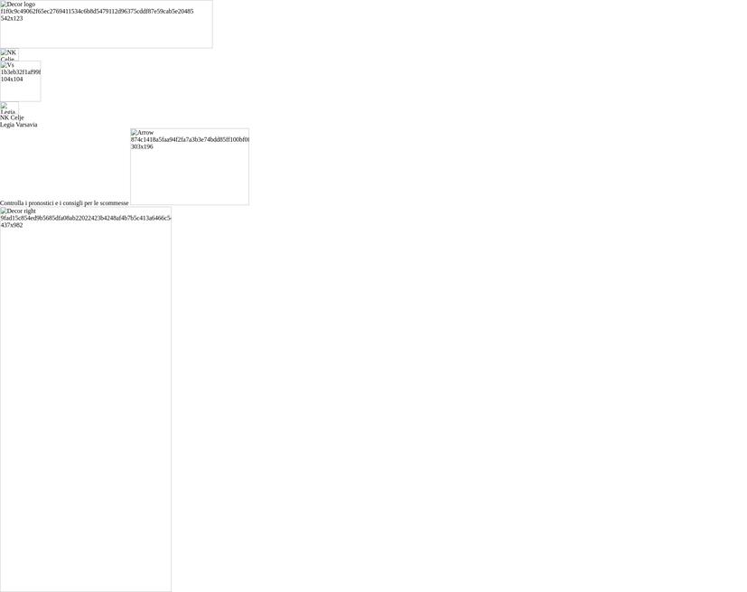 NK Celje - Legia Varsavia Pronostici e Consigli Scommesse