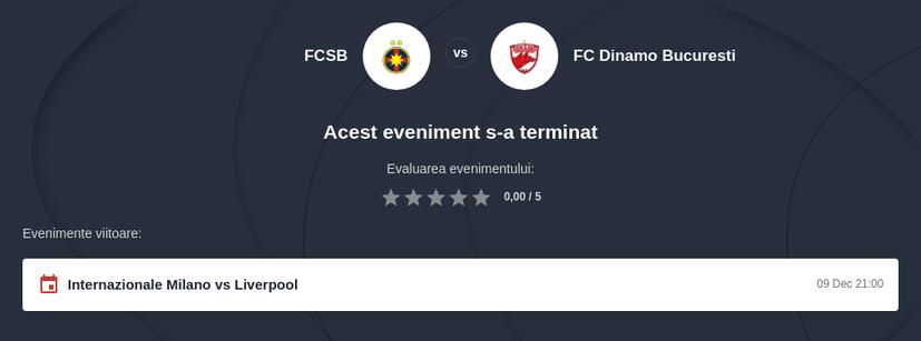Ponturi și predicții pentru FCSB - Dinamo București