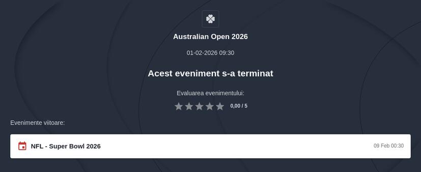 Cote pariuri Australian Open 2026
