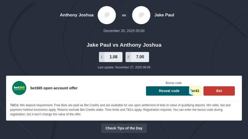 Jake Paul vs Anthony Joshua Prediction