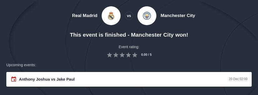 Real Madrid vs Man City Predictions