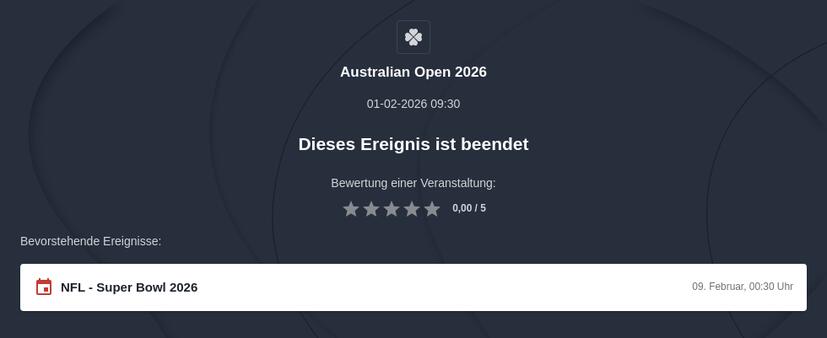 Australian Open 2026 Wettquoten