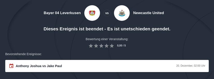 Bayer Leverkusen – Newcastle United Tipphilfe