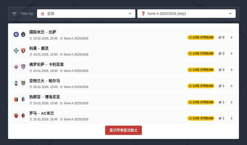 意甲2018预测和投注赔率