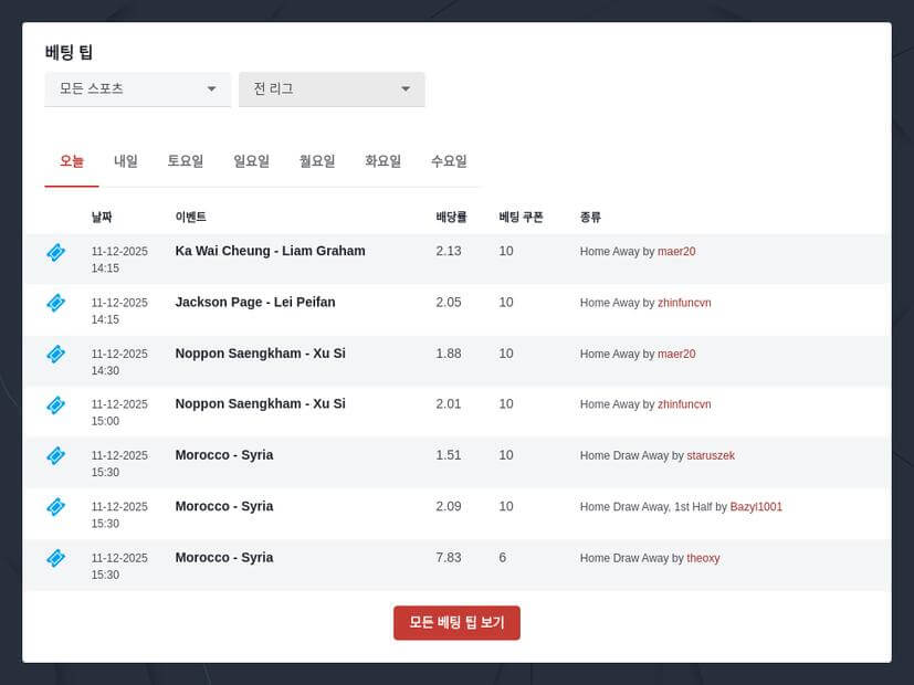 무승부 시 환불 방법 설명