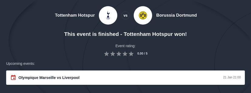 Tottenham vs Dortmund Prediction
