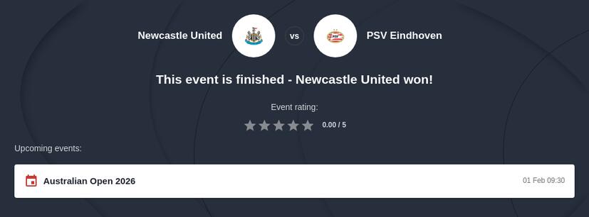 Newcastle vs PSV Eindhoven Prediction