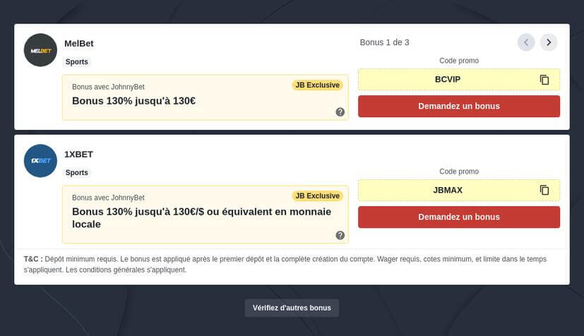 Lequel est meilleur : 1XBET ou Melbet
