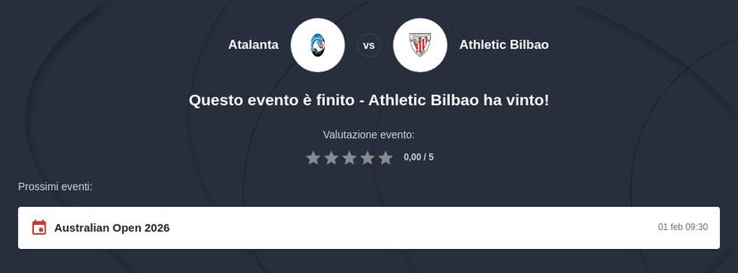 Pronostico Atalanta - Ath. Bilbao