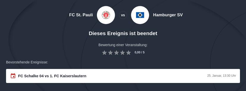 FC St. Pauli – Hamburger SV Tipphilfe