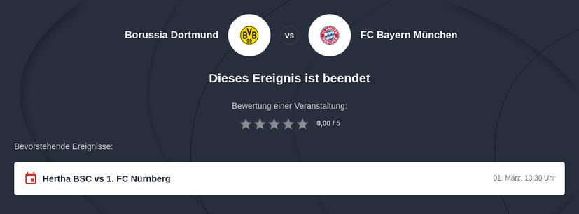 Borussia Dortmund – Bayern München Tipphilfe