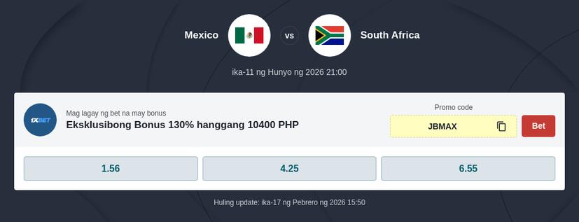 Mexico vs South Africa World Cup Predictions