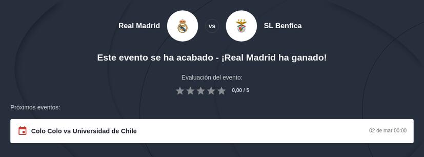 Pronóstico Real Madrid vs Benfica