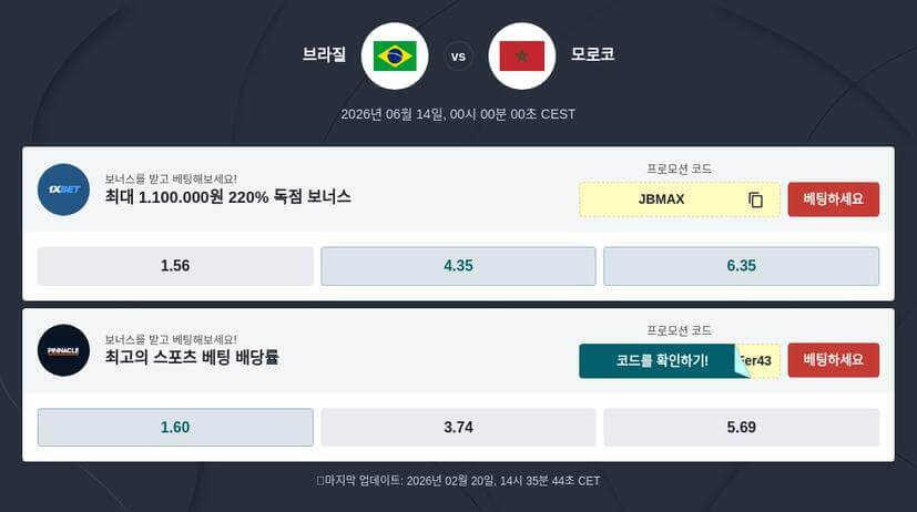 브라질 vs 모로코 토토 결과 예측