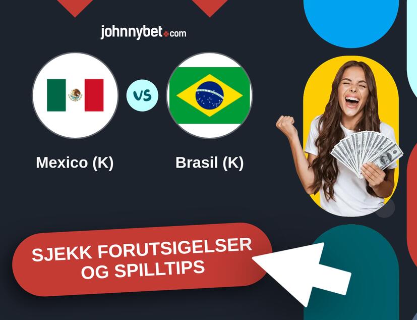 Mexico (K) - Brasil (K) Prediksjoner og Spilltips