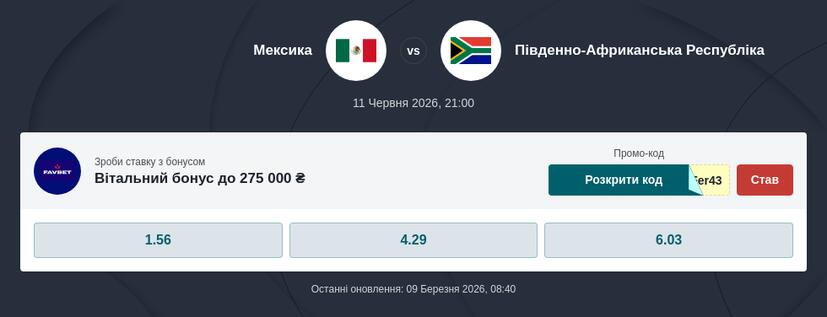 Мексика - ПАР: поради та прогнози