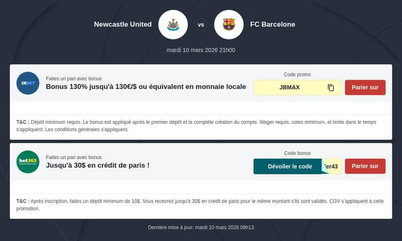 Pronostic Barcelona - Newcastle