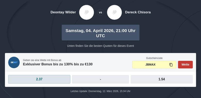 Wilder vs. Chisora Wettquoten