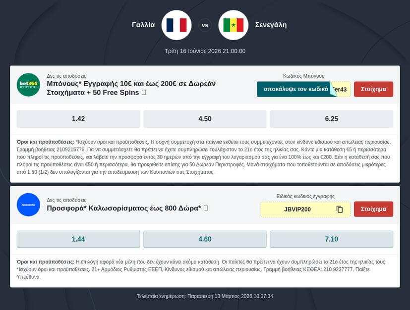 Γαλλία – Σενεγάλη Προγνωστικά