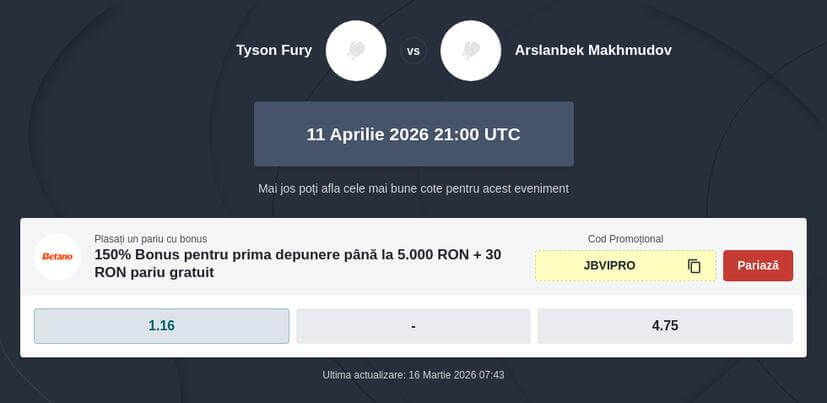 Pariuri pe Fury vs Makhmudov