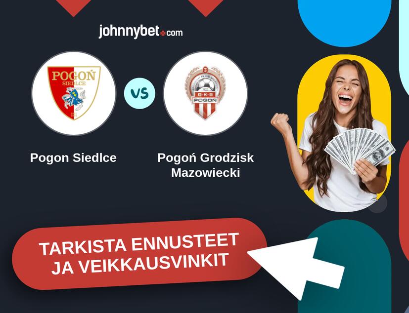 Pogon Siedlce - Pogoń Grodzisk Mazowiecki Ennusteet ja Vetovihjeet