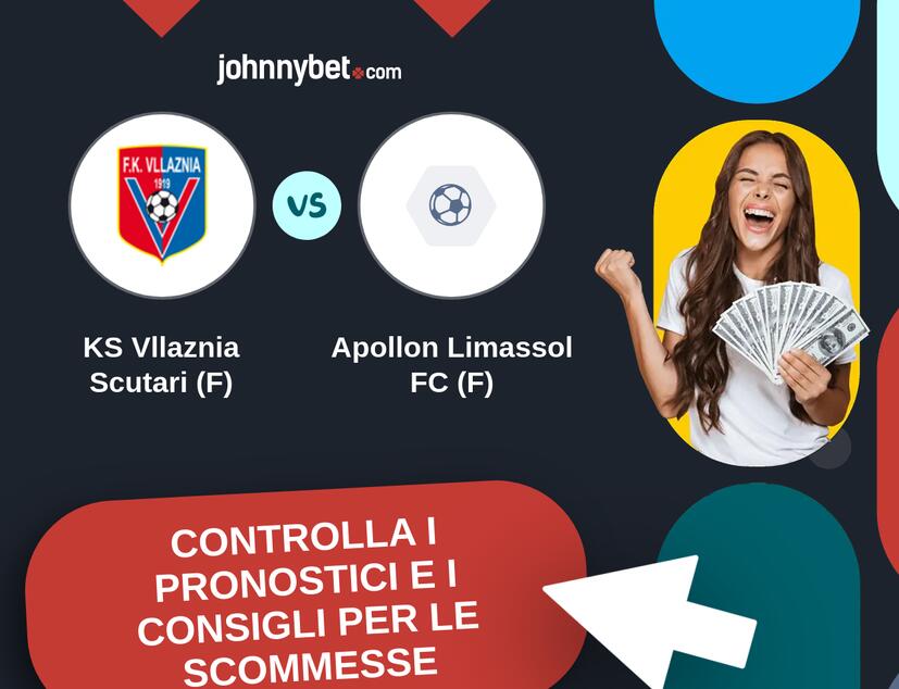 KS Vllaznia Scutari (F) - Apollon Limassol FC (F) Pronostici e Consigli Scommesse
