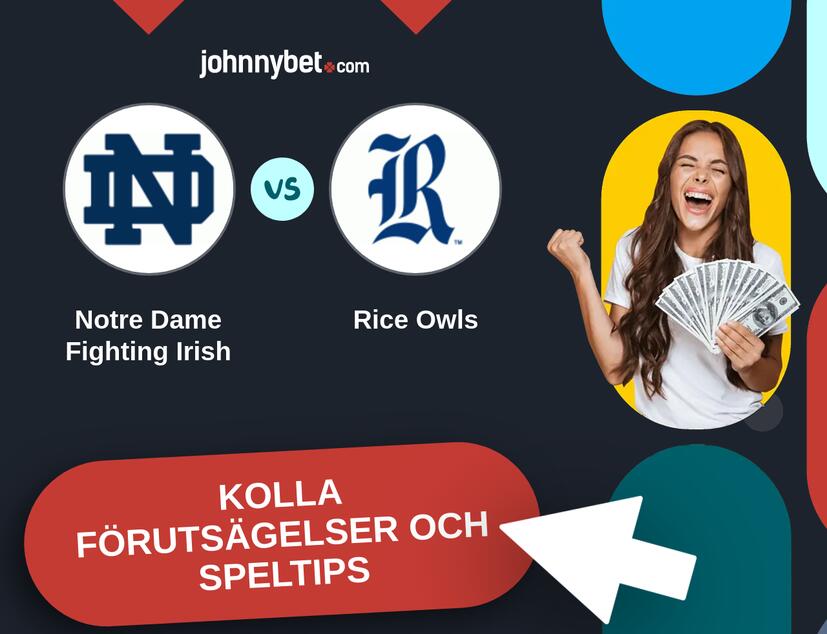 Notre Dame Fighting Irish - Rice Owls Förutsägelser och Speltips