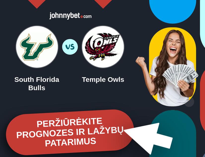 South Florida Bulls - Temple Owls Prognozės ir Statymų Patarimai