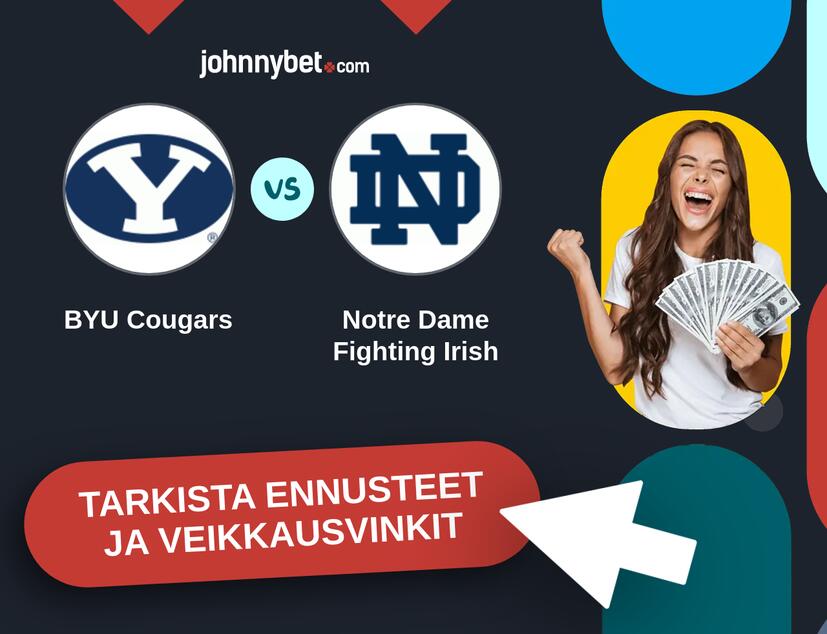 BYU Cougars - Notre Dame Fighting Irish Ennusteet ja Vetovihjeet