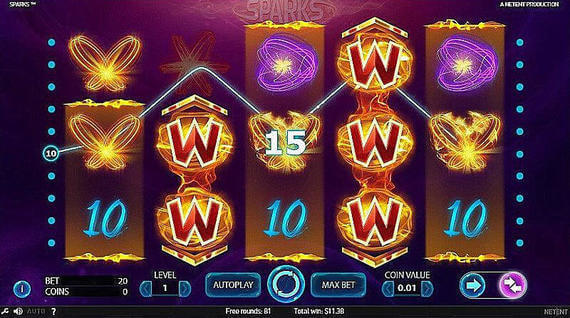 Play Sparks slot machine online for free
