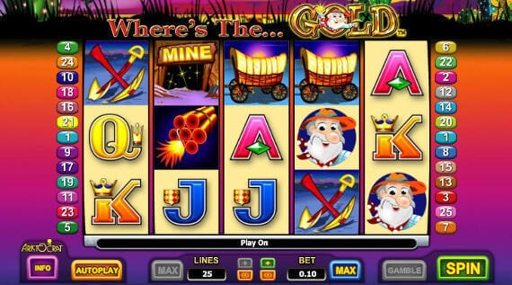 Gameplay of Where's the Gold slot machine download free