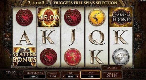 game of thrones slot machine app